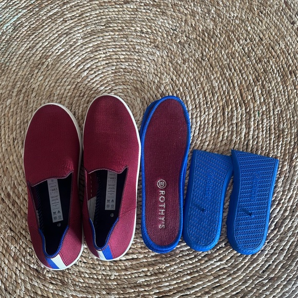 Rothy's Slip On Red Garnet Retired Sneaker 8.5 fall classic slip on casual - Picture 2 of 9